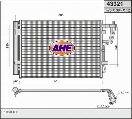 AHE 43321 - Конденсатор кондиционера abcparts.ee
