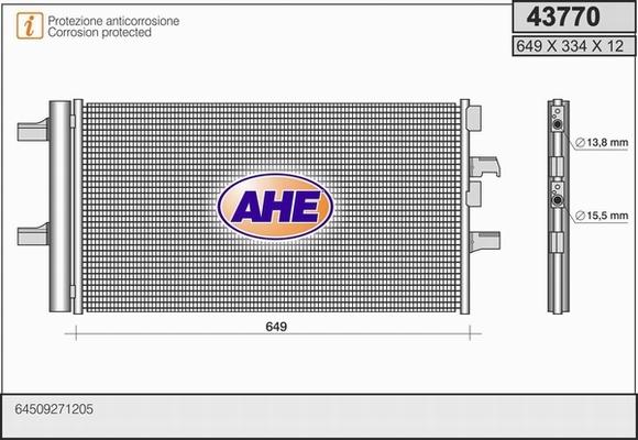 AHE 43770 - Конденсатор кондиционера abcparts.ee