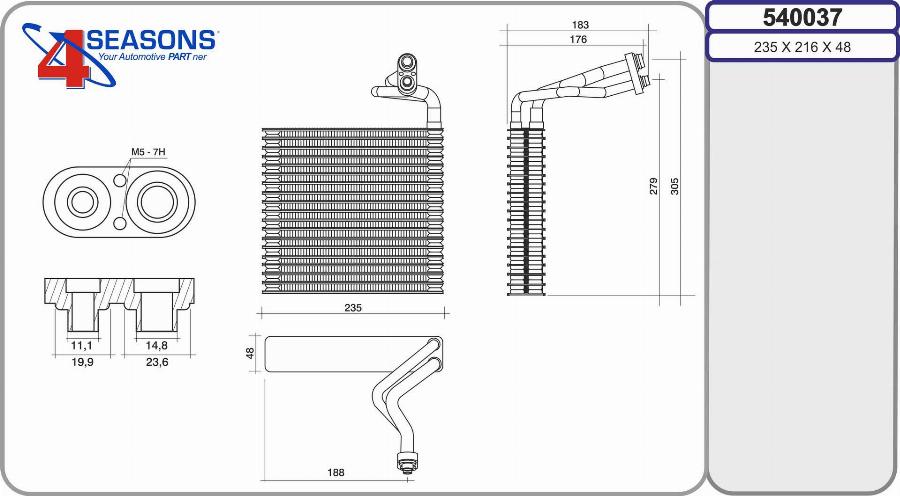 AHE 540037 - Испаритель, кондиционер abcparts.ee