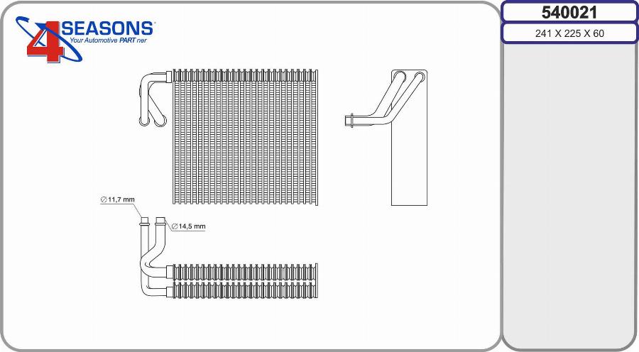 AHE 540021 - Испаритель, кондиционер abcparts.ee
