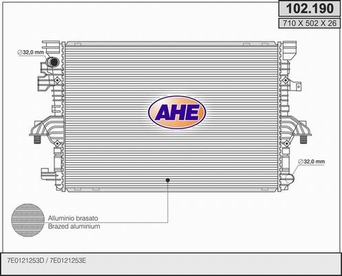AHE 102.190 - Радиатор, охлаждение двигателя abcparts.ee