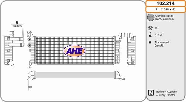 AHE 102.214 - Радиатор, охлаждение двигателя abcparts.ee