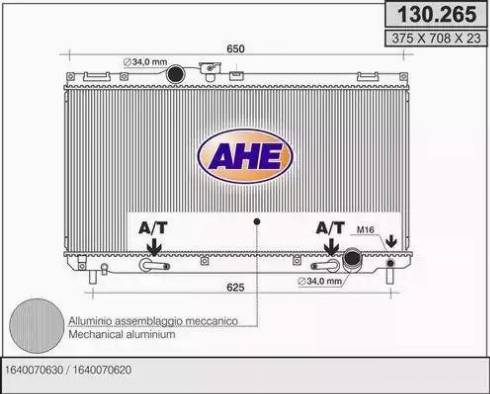 AHE 130.265 - Радиатор, охлаждение двигателя abcparts.ee