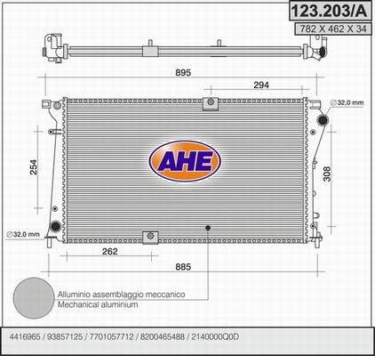 AHE 123.203/A - Radiaator,mootorijahutus abcparts.ee