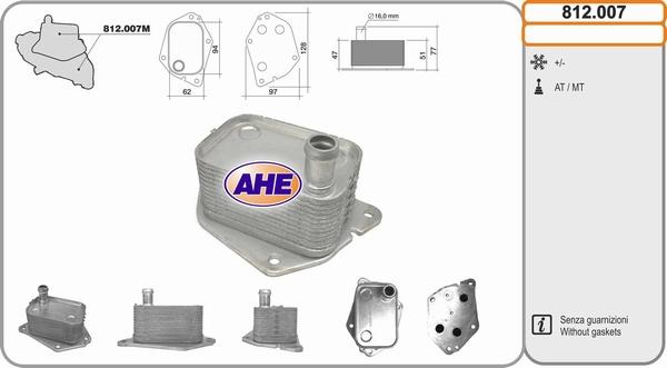 AHE 812.007 - Масляный радиатор, двигательное масло abcparts.ee