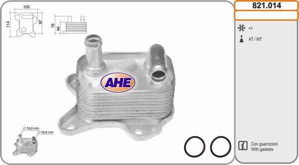 AHE 821.014 - Масляный радиатор, двигательное масло abcparts.ee