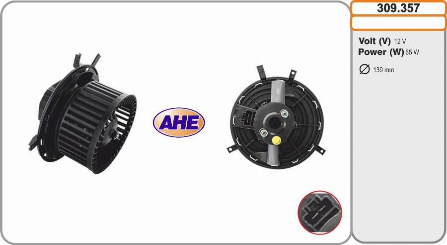 AHE 309.357 - Вентилятор салона abcparts.ee