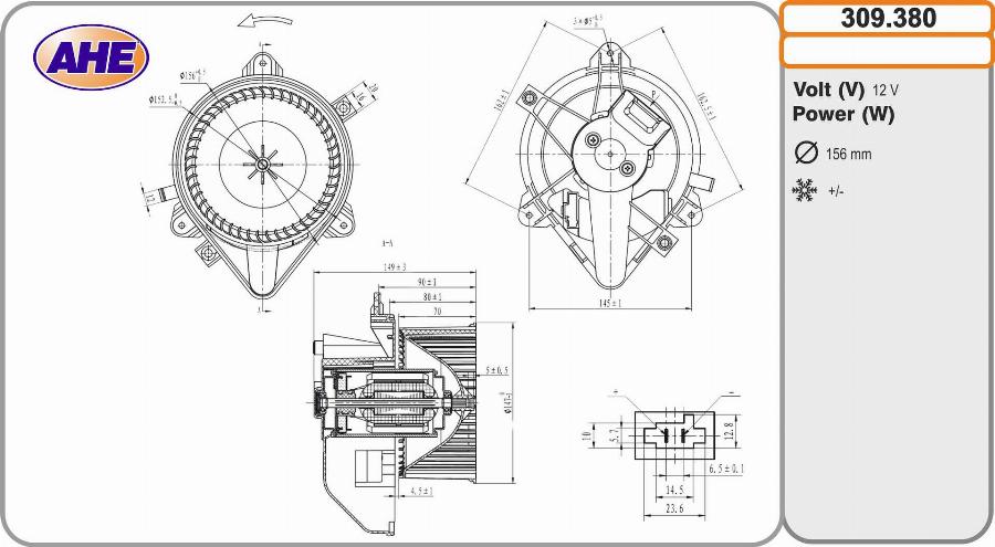 AHE 309.380 - Вентилятор салона abcparts.ee