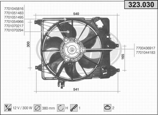 AHE 323.030 - Ventilaator,mootorijahutus abcparts.ee