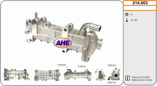 AHE 214.003 - Радиатор, рециркуляция ОГ abcparts.ee