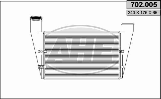 AHE 702.005 - Интеркулер, теплообменник турбины abcparts.ee