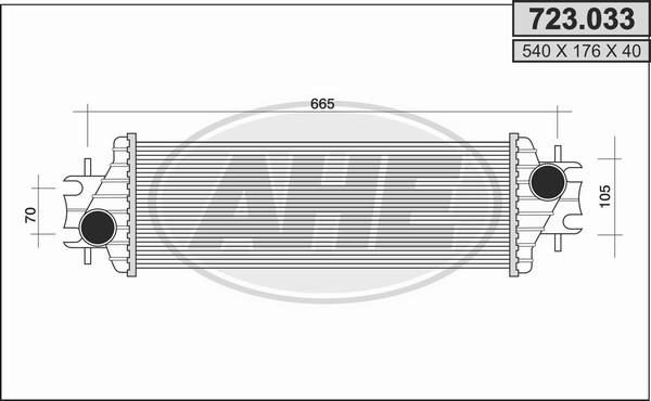 AHE 723.033 - Интеркулер, теплообменник турбины abcparts.ee