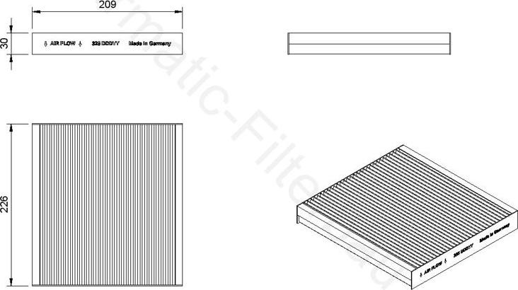 Airmatic IF1325 - Фильтр воздуха в салоне abcparts.ee