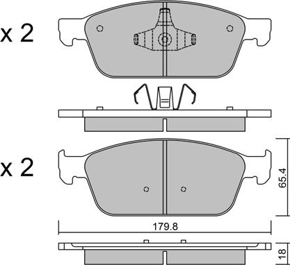 Akebono AN-935K - Piduriklotsi komplekt,ketaspidur abcparts.ee