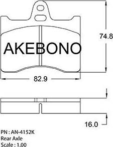 Akebono AN-4152K - Тормозные колодки, дисковые, комплект abcparts.ee