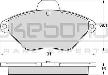 Akebono AN-4108WK - Тормозные колодки, дисковые, комплект abcparts.ee