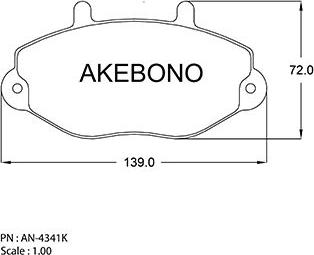 Akebono AN-4341K - Тормозные колодки, дисковые, комплект abcparts.ee