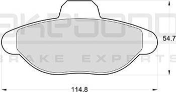 Akebono AN-4382K - Тормозные колодки, дисковые, комплект abcparts.ee