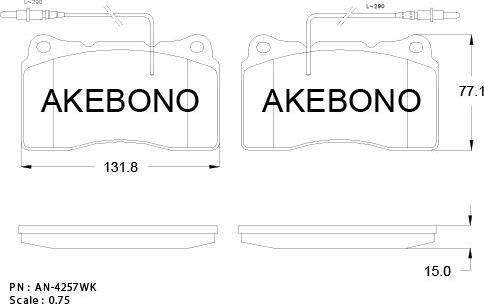 Akebono AN-4257WKE - Тормозные колодки, дисковые, комплект abcparts.ee