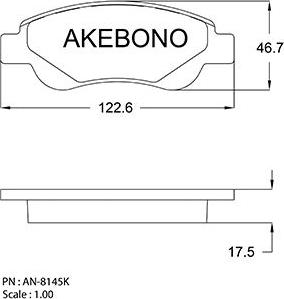 Akebono AN-8145K - Тормозные колодки, дисковые, комплект abcparts.ee