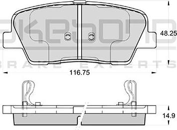 Akebono AN-8206WK - Тормозные колодки, дисковые, комплект abcparts.ee
