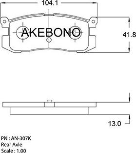 Akebono AN-250KE - Тормозные колодки, дисковые, комплект abcparts.ee