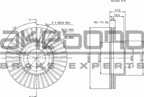 Akebono BN-0402 - Тормозной диск abcparts.ee