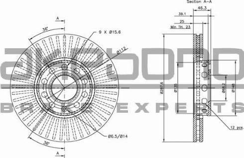 Akebono BN-0014 - Тормозной диск abcparts.ee
