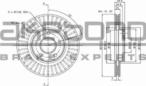 Akebono BN-0195 - Тормозной диск abcparts.ee