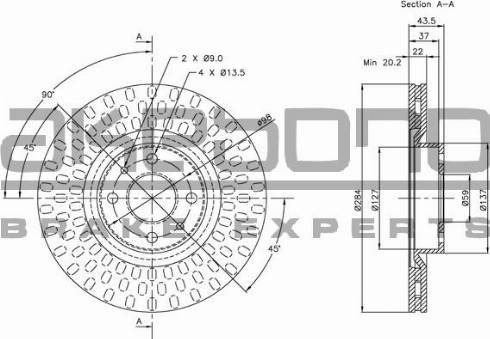 Akebono BN-0296 - Тормозной диск abcparts.ee