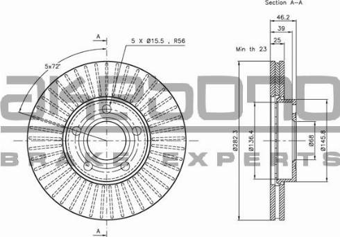 Akebono BN-0245 - Тормозной диск abcparts.ee
