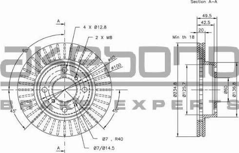Akebono BN-0776E - Тормозной диск abcparts.ee