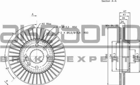 Akebono BN-1101 - Тормозной диск abcparts.ee