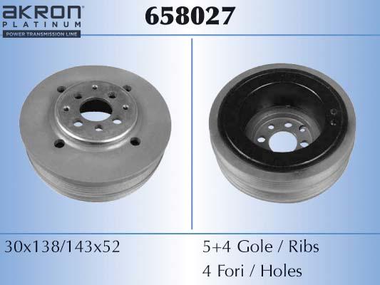 AKRON-MALÒ 658027 - Шкив коленчатого вала abcparts.ee