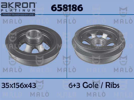 AKRON-MALÒ 658186 - Шкив коленчатого вала abcparts.ee