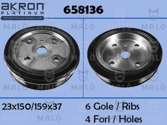 AKRON-MALÒ 658136 - Шкив коленчатого вала abcparts.ee
