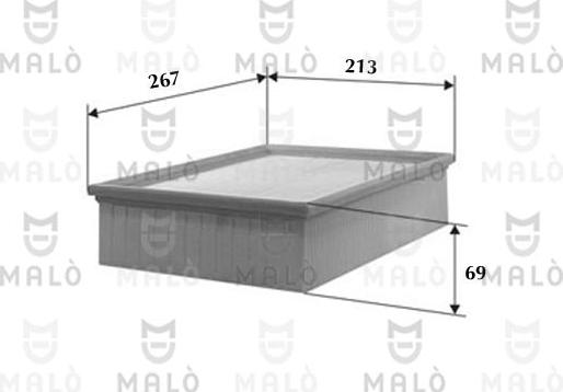 AKRON-MALÒ 1500039 - Воздушный фильтр двигателя abcparts.ee