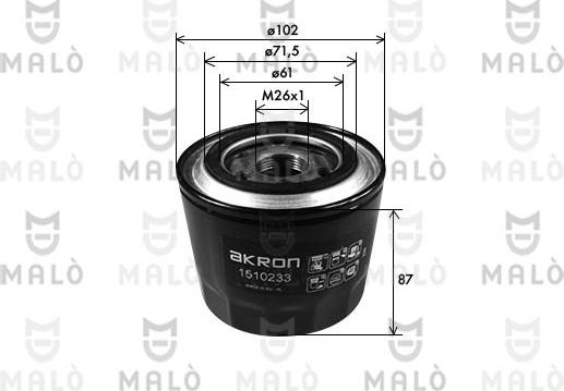 AKRON-MALÒ 1510233 - Масляный фильтр abcparts.ee