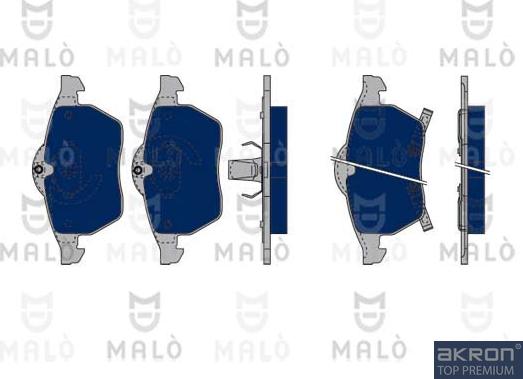 AKRON-MALÒ 1050025 - Тормозные колодки, дисковые, комплект abcparts.ee