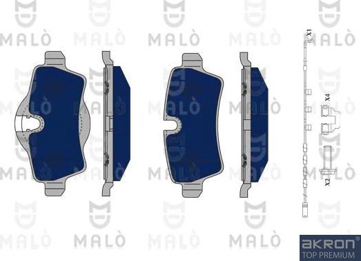 AKRON-MALÒ 1050141 - Тормозные колодки, дисковые, комплект abcparts.ee