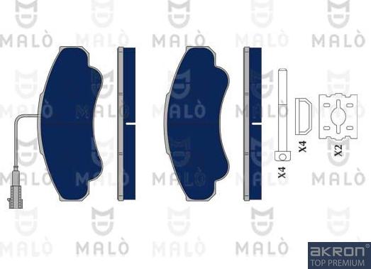 AKRON-MALÒ 1050124 - Тормозные колодки, дисковые, комплект abcparts.ee