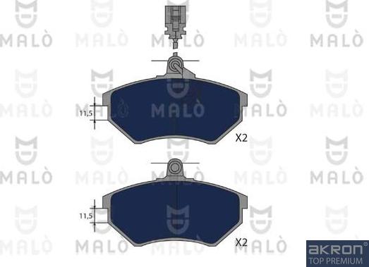 AKRON-MALÒ 1050836 - Тормозные колодки, дисковые, комплект abcparts.ee