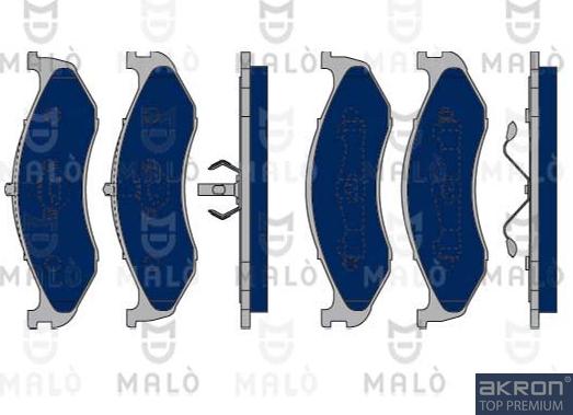 AKRON-MALÒ 1050335 - Тормозные колодки, дисковые, комплект abcparts.ee