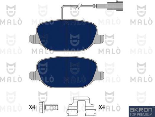 AKRON-MALÒ 1051114 - Тормозные колодки, дисковые, комплект abcparts.ee