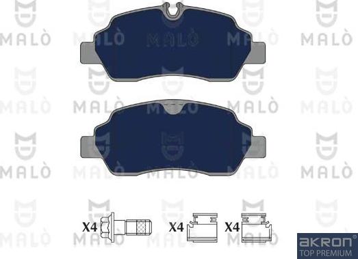 AKRON-MALÒ 1051176 - Тормозные колодки, дисковые, комплект abcparts.ee