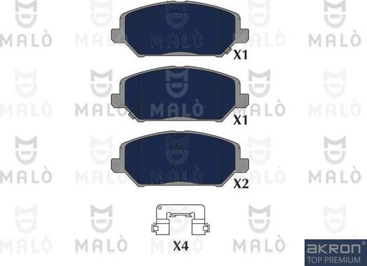 AKRON-MALÒ 1051339 - Тормозные колодки, дисковые, комплект abcparts.ee