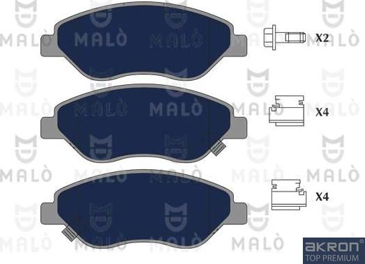 AKRON-MALÒ 1051337 - Тормозные колодки, дисковые, комплект abcparts.ee