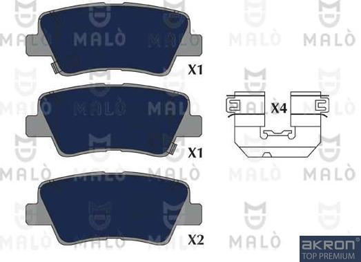 AKRON-MALÒ 1051268 - Тормозные колодки, дисковые, комплект abcparts.ee