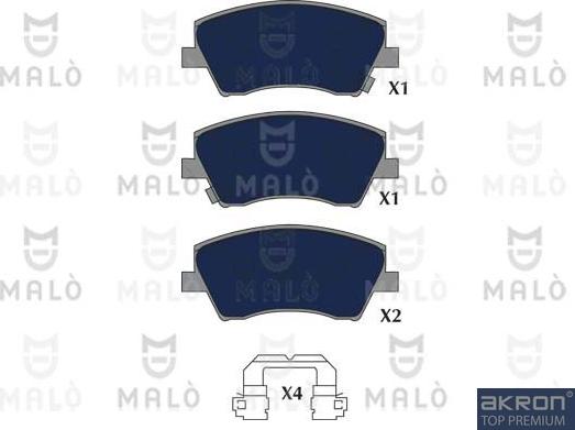 AKRON-MALÒ 1051220 - Тормозные колодки, дисковые, комплект abcparts.ee