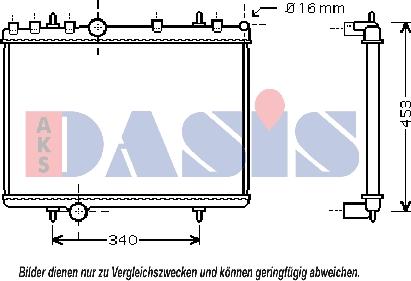 AKS Dasis 160105N - Радиатор, охлаждение двигателя abcparts.ee